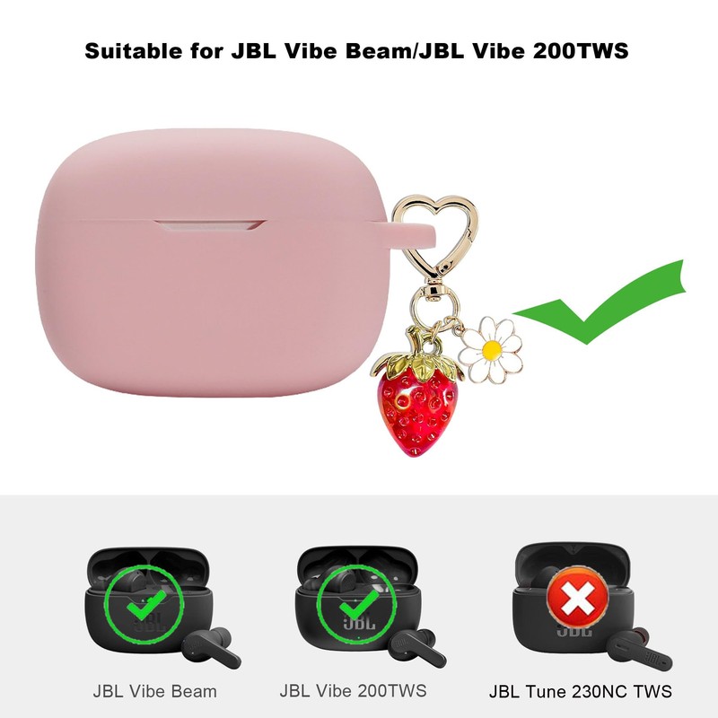 AGAOSH for JBL Vibe Beam/JBL Vibe 200TWS Case Cover,Cute Strawberry