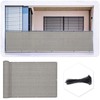 SUNLAX 3'x10' Brown-Grey Balcony Privacy Screen Fence Windscreen Cover Fabric