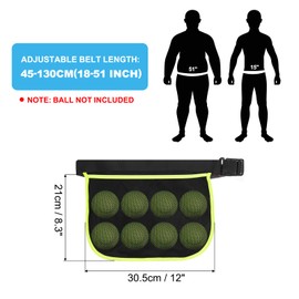 PATIKIL Tennis Ball Band Holder, Adjustable Pickleball Waist Pouch, Fluorescent Green, Holds 8 Balls, 12x8.3 Inch