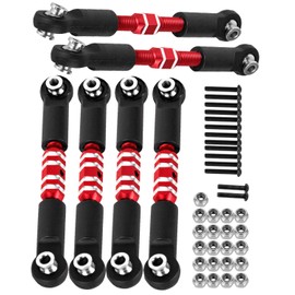 RC Aluminum Adjustable Turnbuckles Camber Links Toe Link Upgrades Part for 1/10 Senton/Granite/Vorteks 3S BLX(Mega 550).Alloy Adjustable Turnbuckles Hops Up.Red(6PCS)