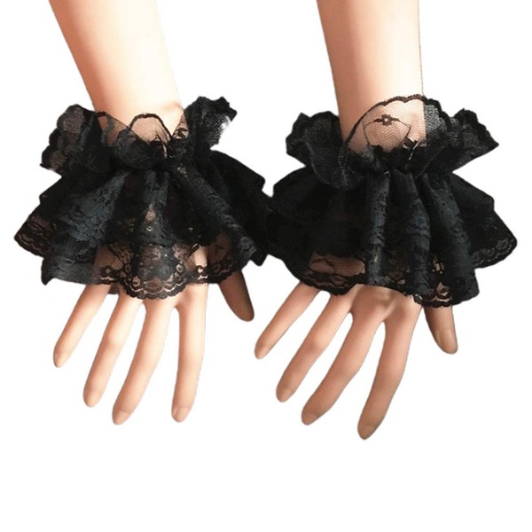Oilmal Fake Sleeves, Women's Fake Hand Sleeves Wrist Cuffs Ruffled