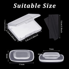 50 Pairs Push in Eyeglass Nose Pads Glasses Nose Pad Soft Silicone Clear Nose Pad Replacement Nose Pads with Glasses Cleaning Cloth and Storage Case