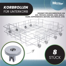 Dishwasher Unterkorbrollen | Contents: 8 Suitable for AEG Favorit Zanussi, Privileg and many more | Pack of 20