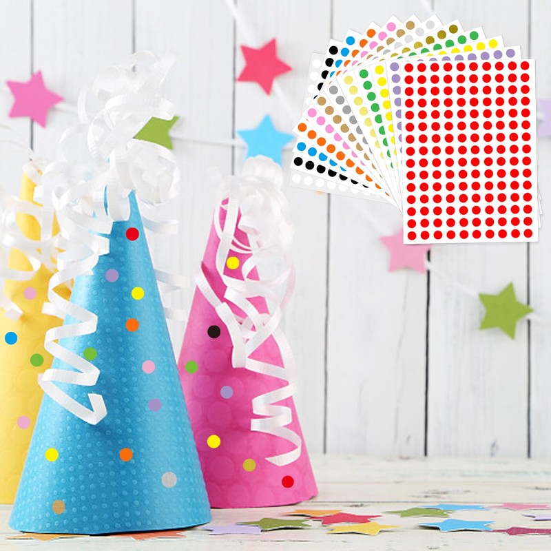 Yeachlaing 0.25 Inch Round Permanent Adhesive Color-Code Dot Stickers,Silver,Pack of