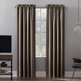 Sun Zero Oslo Theater Grade Extreme 100% Blackout Rod Pocket Curtain Panel, 52" x 84", Mushroom
