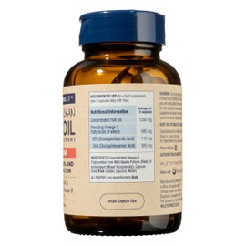Wiley's Finest Wild Alaskan Fish Oil Peak DHA - 900mg EPA and DHA Omega-3s - 60 Softgels (30 Servings)