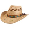 Stetson Western Raffia Hat Cowboy Charm Women Men Summer, natural,