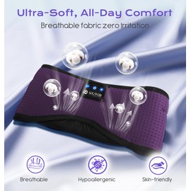 LOVE EYE Sleep Headphones, Sleep Mask with Bluetooth Headphones Wireless 5.4 Bluetooth Sleep Mask for Men, Women Breathable Eye Mask with Headphones for Sleeping Ultra-Thin Speakers (Purple)