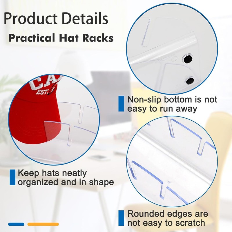 TKODNYD Half-Round Cap Stand for Baseball Caps, 2 Pieces No