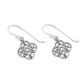 NOVICA Artisan Handmade Sterling Silver Dangle Earrings Celtic Knot from Thailand Stone [0.9 in L x 0.4 in W] ' Celtic Style'