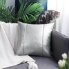 BRAWARM Silver Leather Throw Pillow Covers 18 X 18 Inches