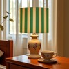 Linen Drum Lamp Shades 1 Pack, 13''Wx10"H, Green Yellow Striped