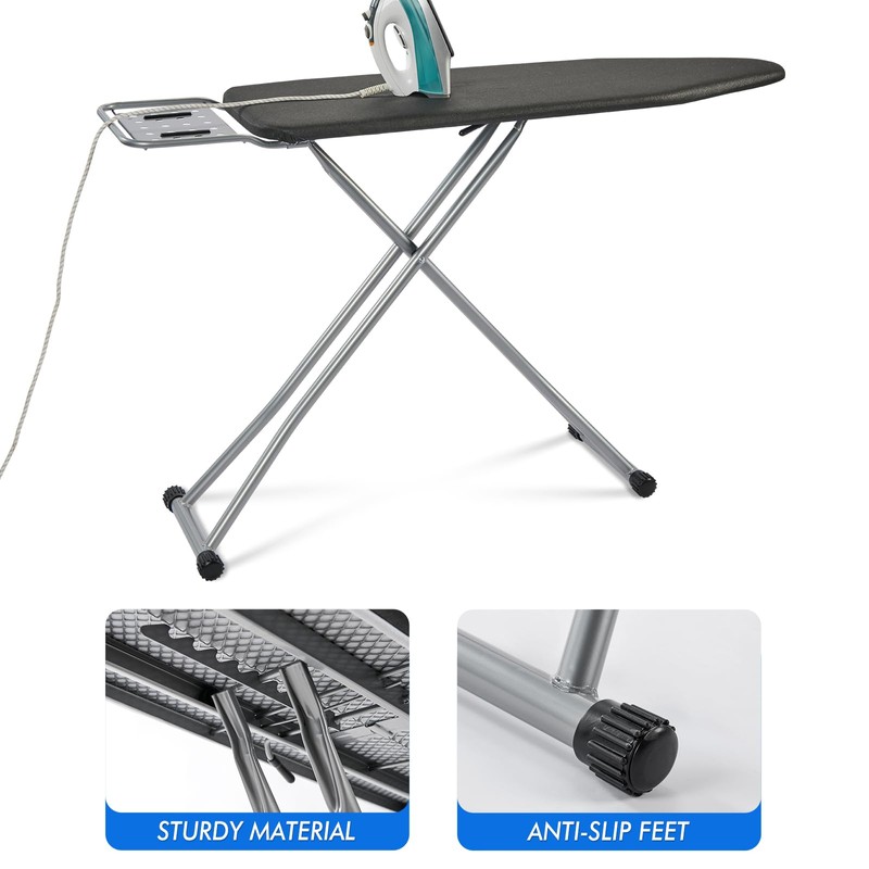 BKTD Ironing Board, Heat Resistant Cover Iron Board with Steam