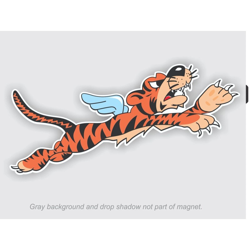 Flying Winged Tiger Stickers | Pair | 6" long |