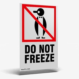 Kenco 3" X 5" Do Not Freeze Safe Handling Warning Stickers for Shipping and Packing - 500 Adhesive Labels Per Roll