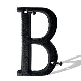 5 Inch Cast Iron Metal Alphabet Letter 'B' House Numbers Mail Box Numbers Solid Home Address Numbers Plaque Numbers for Indoor Outdoor for DIY Projects Hanging Wall Sign Letters Décor
