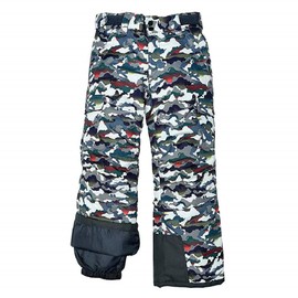 Arctix Kids Snow Sports Cargo Snow Pants with Articulated Knees, White Multi Camo, Large
