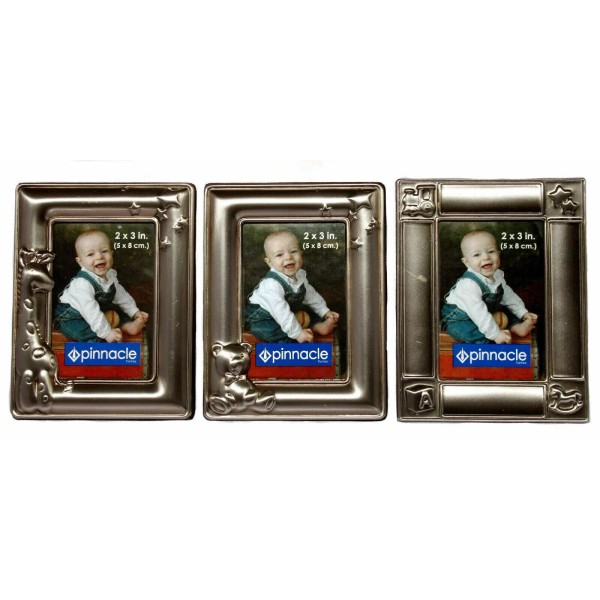 Pinnacle 3pk Baby Picture Frame Miniature Mini Tiny Giraffe Bear