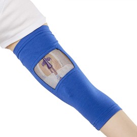 Care+Wear - Long PICC Line Cover (X-Small, Marine) - for Patients with PICC Lines - Upper or Lower Arm Coverage - Enhanced PICC Line Security - Comfortable Daily Wear, Convenient Mesh Window