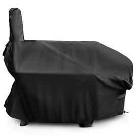 i Cover 66 Inch 600D Heavy-Duty Water Proof Patio Outdoor Canvas Black Offset BBQ Barbecue Smoker Cover G21610 for Brinkmann Char-Broil Char Griller Oklahoma Joe Landmann