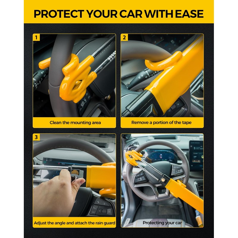 KYX Steering Wheel Lock,Car Club Steering Wheel Lock Car Double