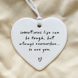 Sometimes Life Can Be Tough, Stay Strong, Thinking Of You, Sympathy Gift, Motivational Ceramic Gift, Friends Apart, Family Apart, Send Love, Sympathy Keepsake, Heart Hanging Decoration