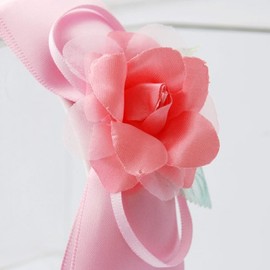Flower Girl Hair Circlet "Emily" - Pink Hair Accessories for The Flowers Children Wedding Or Too Pretty for Communion