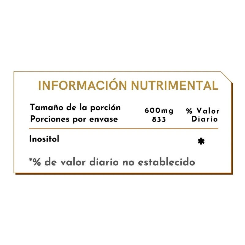 Inositol Puro Daimel 500g Polvo Superfoods Suplemento Nutricional