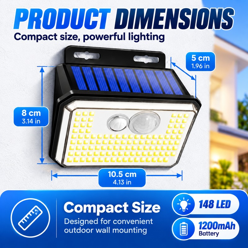 Solar Motion Sensor Outdoor Wall Lights for Home Security –