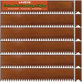 LAVEVE Landscape Edging Border - Pre-Rusted Galvanized Steel Edge, No-Dig Hammer-in Metal Garden Edging with Clips for Lawn Yard Garden