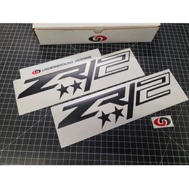 ZR2 Star Racing Decals Bedside Hash Stripe Fender Stickers (2) 12.5" Colorado Silverado 2015-2022 Select Colors: (Matte Blackout)