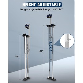 FAHKNS Drywall Stilts, 48"-64" Stilts for Adults Heights Adjustable Aluminum Work Stilts for Sheetrock Drop Ceiling Painting Branches Trimming, Cleaning, Walking