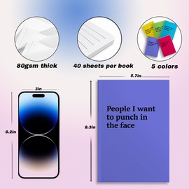 GHUSDFM 5 PCS Notebook Journal, Notebooks for Work, Note Taking Writing Funny Office Accessories Gag Gifts for Boss Coworker Teacher Leader Retirement Graduation Friendship 5.7 x 8.3 Inches 40 Sheets