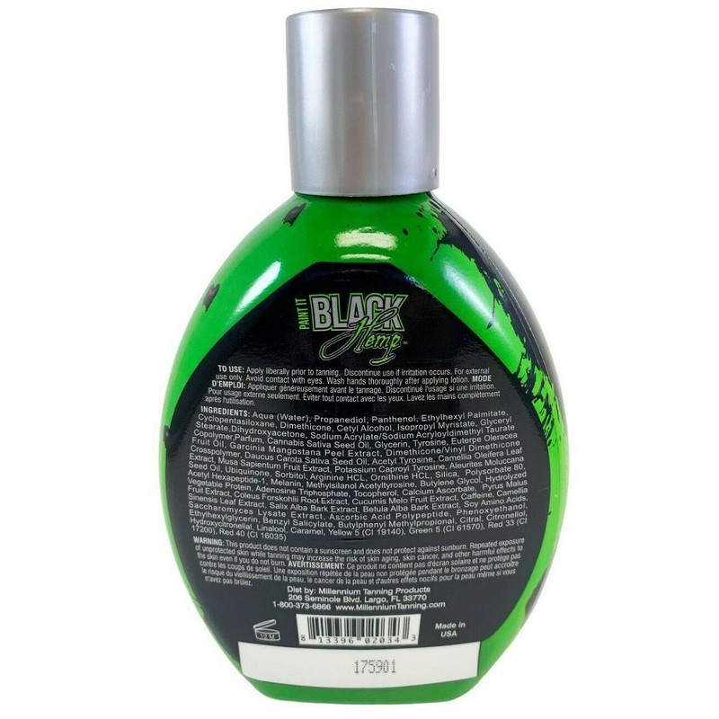 Millennium Tanning PAINT IT BLACK HEMP Dark Bronzer & SOLID