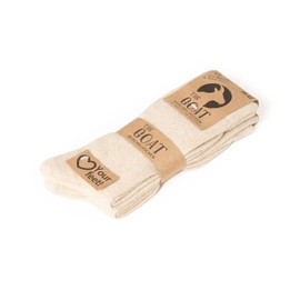 HomeOfSocks 2 Pairs of Merino Cashmere Socks for Men and Women - Luxurious Wool Socks Made of Especially Dense Wool of Merino Sheep - Low Pressure Toe Seam, beige