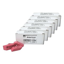 Charles Leonard Small Latex-Free Synthetic Eraser, Pink, 36 Per Box, 6 Boxes (CHL71506-6)