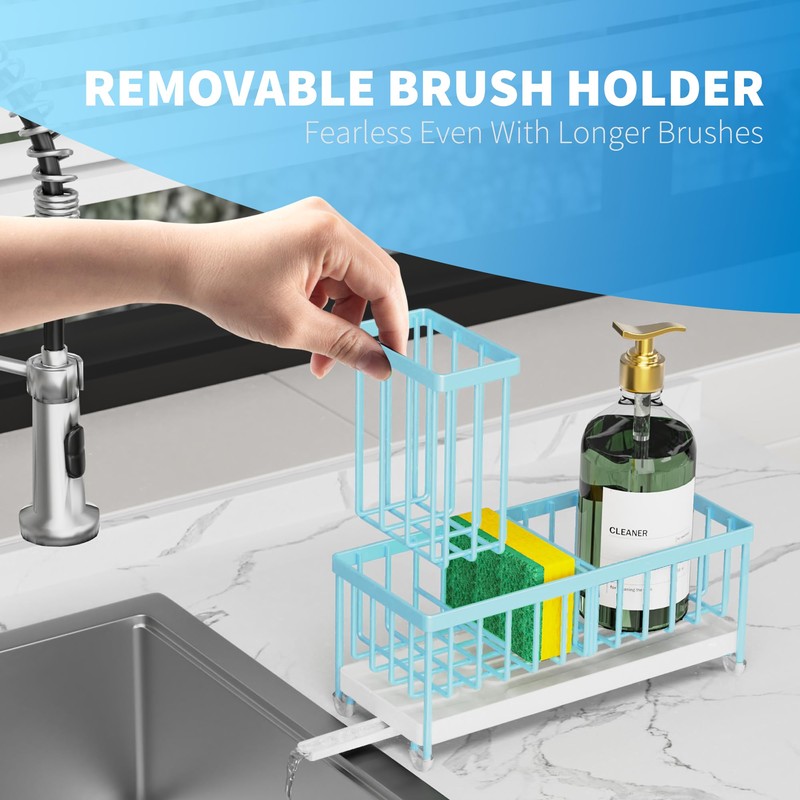 Cisily Sponge Holder for Kitchen Sink, Sink Caddy with High