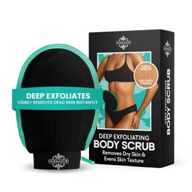 Dermasuri - Guante Exfoliante Profundo - Guantes Exfoliant Coreano y Exfoliante Corporal - Exfoliante para Queratosis Pilaris - Guante Autobronceador y Exfoliantes para Vellos Encarnados - Guantes de Ducha para Mujer y Hombre - (1 Paquete)