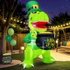 KOOY 5 FT St Patricks Inflatable Dinosaur Hold Gold Pot