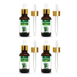 Salvia Saw Palmetto Oil – 4 Pack | Cosmetic Grade Carrier Oil for DIY Skincare, Haircare & Massage – 100ml / 3.38 Fl oz