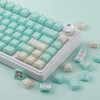 Sunzit Green Keycaps,166 Keys PBT Custom Translucent Keycaps,Cherry Profile Crystal