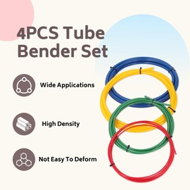 4 Pcs Air Conditioner Copper Pipe Protector, 1/4" 1/2" 3/8" 5/8" Built-in Copper Tube Bending Strip Air Conditioning Pipe Bender Kit