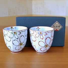 Pair of Teacups, Present, Gift Boxed, Stylish, Arita Ware Ayaka, Couples Tea Cups, Gift Wrap, Made in Japan