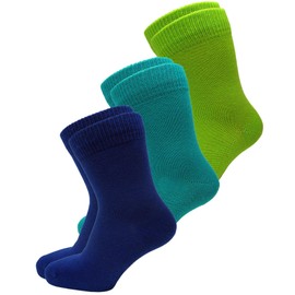 vitsocks Children's Cotton Socks Plain Boys Girls Socks (3 Pairs) Cotton Children's Socks Thin 23-26, 27-30, 31-34, 3 pairs (green, blue, turquoise)