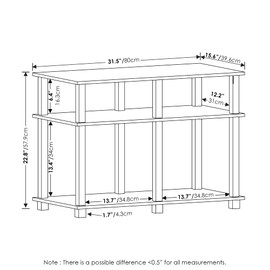 Furinno Romain Turn-N-Tube Stand for TV up to 40 Inch, 40-Inch, French Oak/Black
