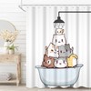 Umpoo Raining Cat Shower Curtain for Kids Cartoon Animal Pattern