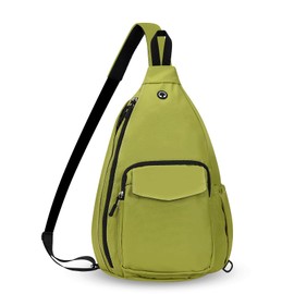 HAWEE Left or Right Sling Bag for Women and Men Convertible Cross Body Bag Lightweight Travel Hiking Cycling, Avocado Green