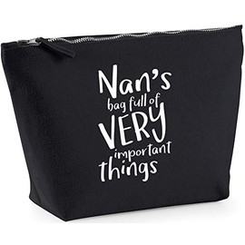 Hippowarehouse Nan's Bag Full of Very Important Things printed make up cosmetic wash bag 18x19x9cm