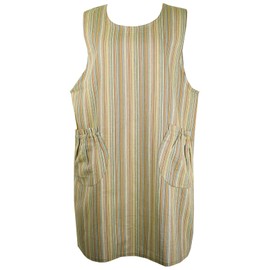 Very Belly Shijira Apron, Made in Japan, Fashionable, Cute, Multi-Stripe, Shijira Woven, green
