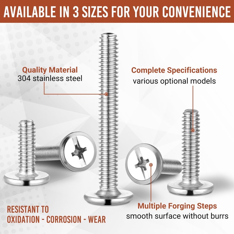 Blulu 100Pcs 1/4"-20 Hurricane Shutter Bolts, Sidewalk Screws Bolts Truss